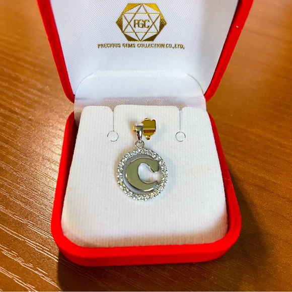 “C” Sterling Silver Necklace Pendant - Picture 5 of 11